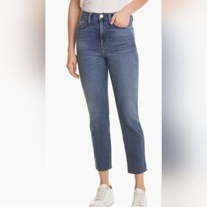 FRAME Le Sylvie Slender Straight Leg Jean, Raw Hem, Sz 29